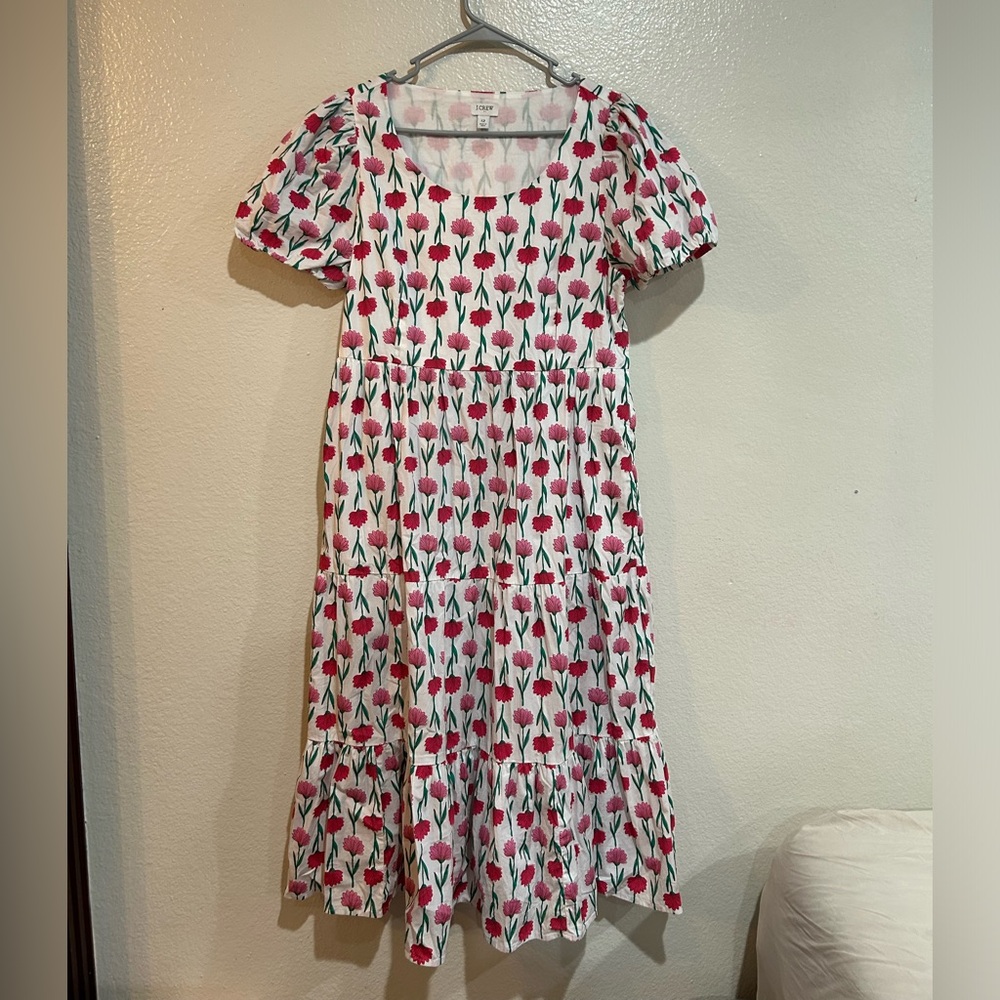 J. Crew Floral Puff Sleeve Dress